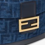 FENDI Backpack Blue flocked FF denim backpack - Image 4